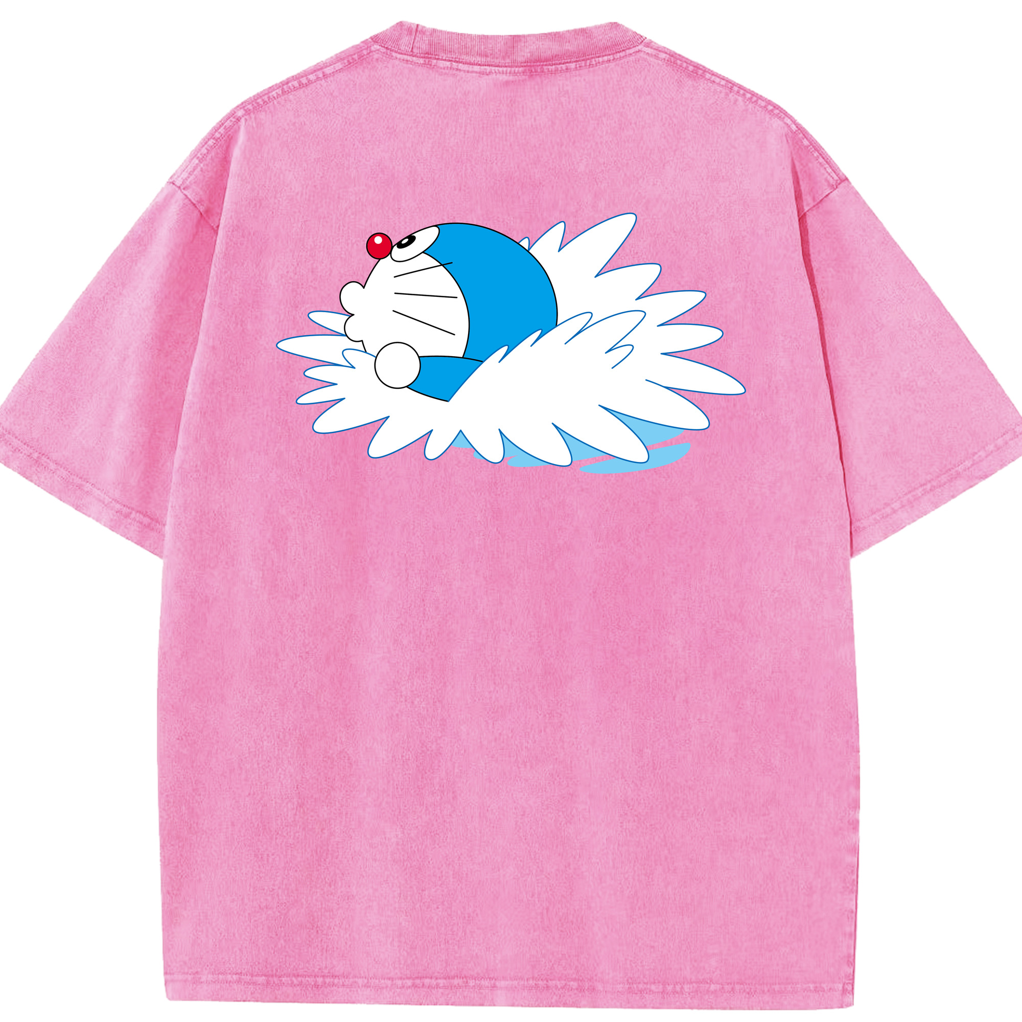 （画像用） ドラえもん Doraemon 綿100% ヴィンテージ風 半袖Tシャツ（背面プリント）